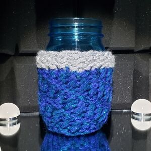 Handmade Knit Mason Jar or can Koozie or Cozie